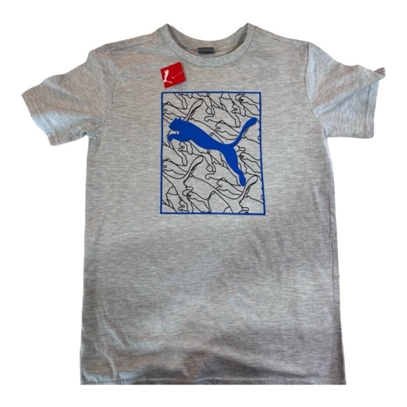 Puma Graphics Cat Logo Gray T-Shirt  NWT🌟 - Picture 2 of 5